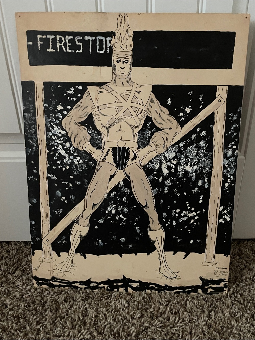 DC Comics Black & Cream 'Firestorm' Graphic Art Panel